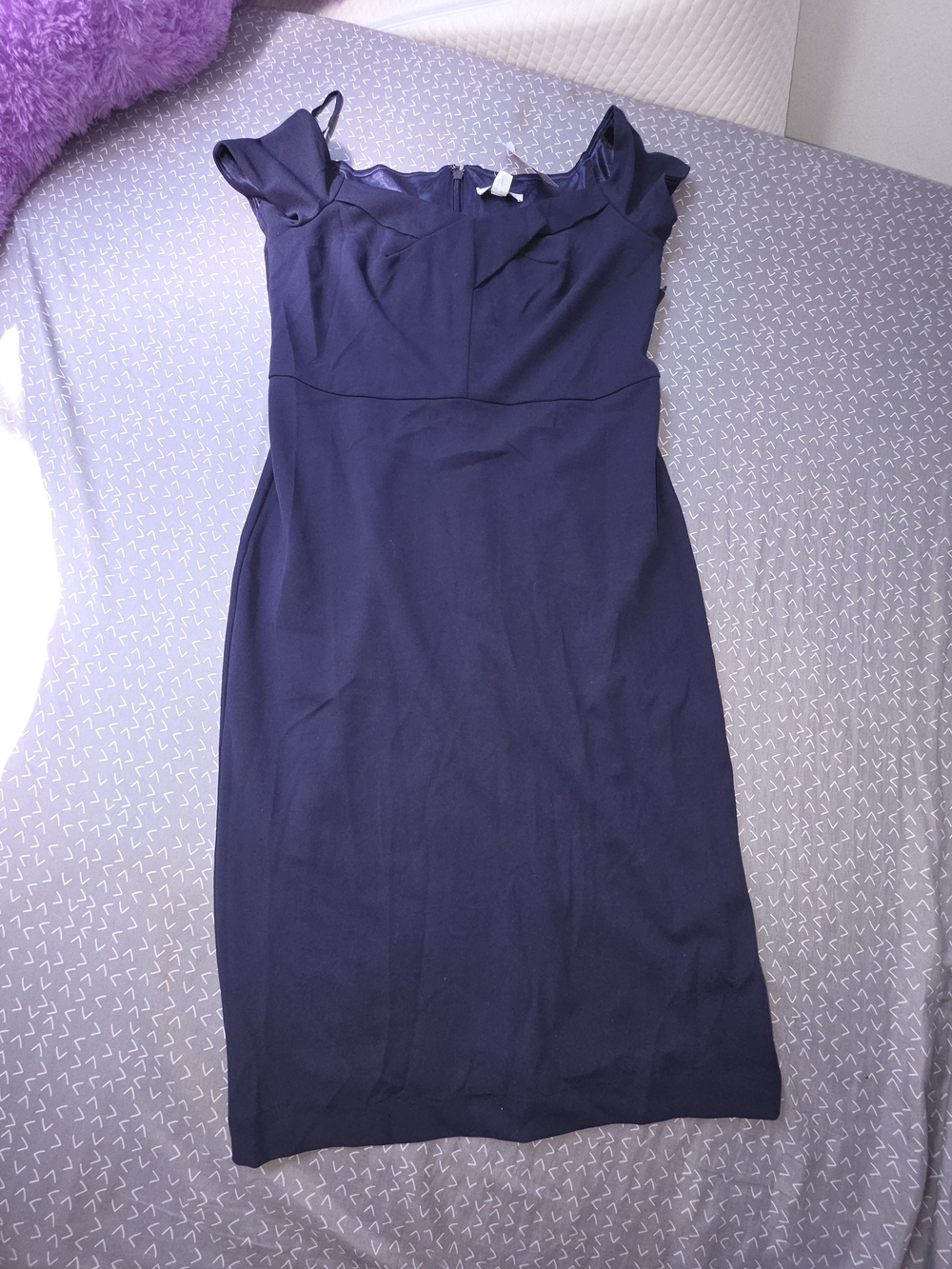 New York & Company Navy Satin-Lined Dress